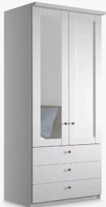Шкаф распашной2-х дверный с зеркалом - аналог IKEA BRIMNES, 50х80х220 см, белый