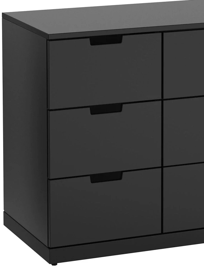 Комод с 6 ящиками - аналог IKEA  NORDLI, 90x70 см, черный (изображение №2)