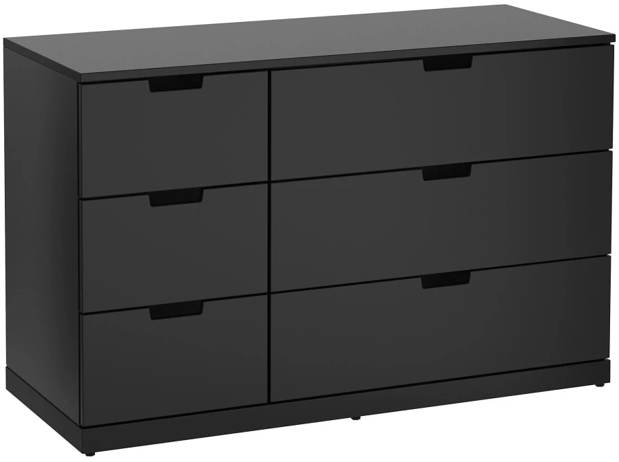 Комод с 6 ящиками - аналог IKEA  NORDLI, 90x70 см, черный (изображение №3)
