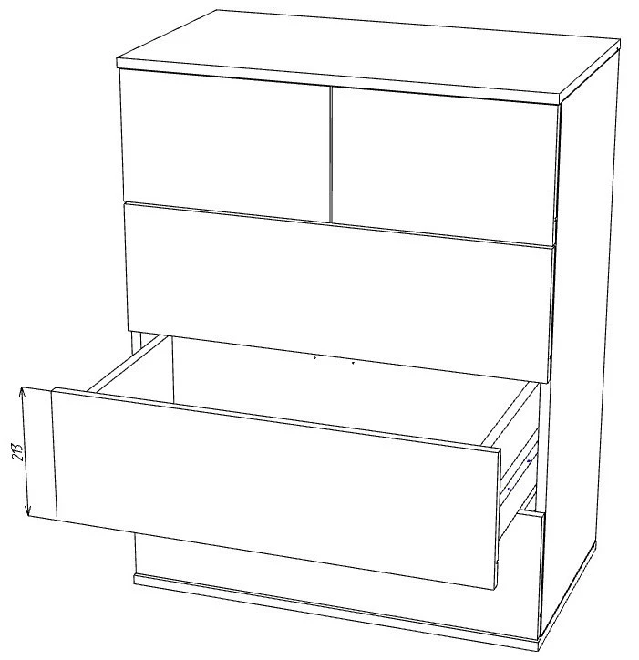 Комод с 5 ящиками - аналог IKEA BESTA, 40х70х100 см, молочный (изображение №2)