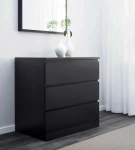 Комод с 3 ящиками - аналог IKEA MALM, 40x60 см, коричневый