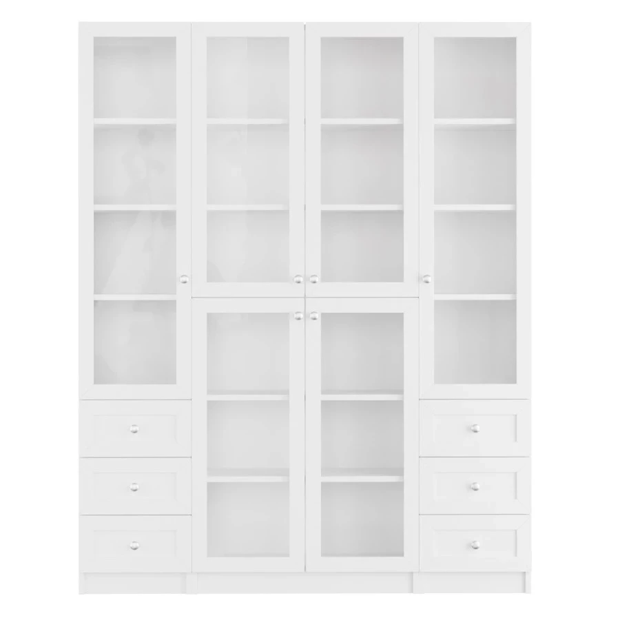 Шкаф книжный Билли-аналог IKEA BILLY/OXBERG 237х160х30,белый (изображение №3)
