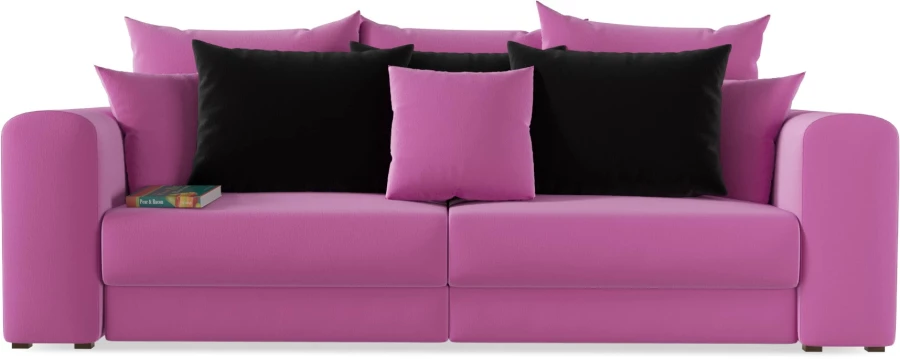 Диван Мэдисон вельвет Люкс Фиолетовый подушки черные (изображение №2)