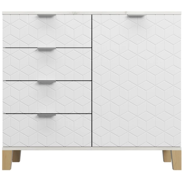 Комод с 5 ящиками - аналог IKEA BESTA, 40х90х80 см, молочный (изображение №1)