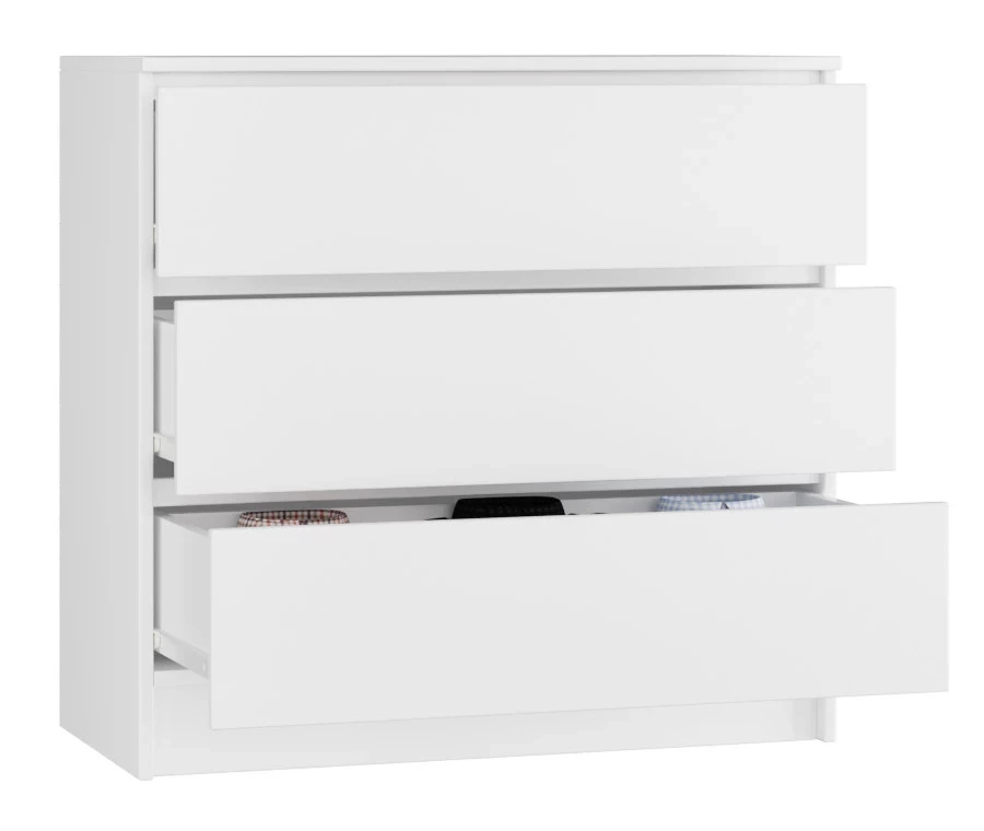 Комод с 3 ящиками - аналог IKEA MALM, 40х80х77 см, белая (изображение №3)