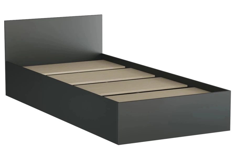 Кровать - аналог IKEA MALM, 203х94 см, графит (изображение №3)