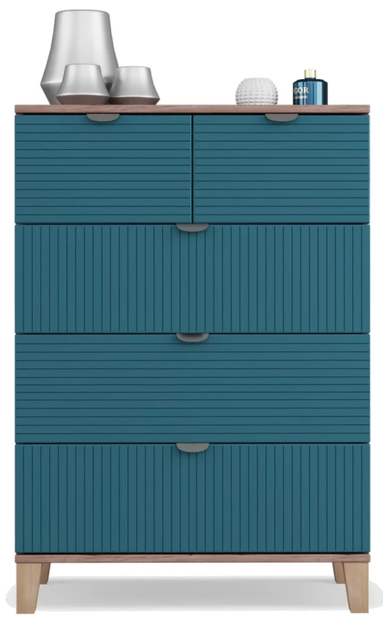 Комод с 5 ящиками - аналог IKEA BESTA, 40х70х100 см, аквамарин (изображение №2)