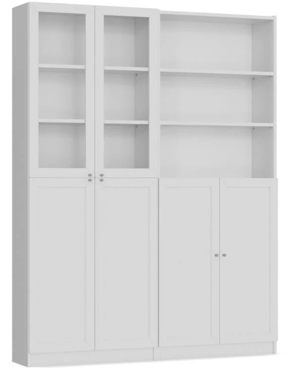 Стеллаж Билли - аналог IKEA BILLY/OXBERG, 160x30x202 см, белый (изображение №3)