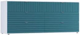 Комод с 6 ящиками - аналог IKEA BESTA, 50х185х76 см, аквамарин/белый