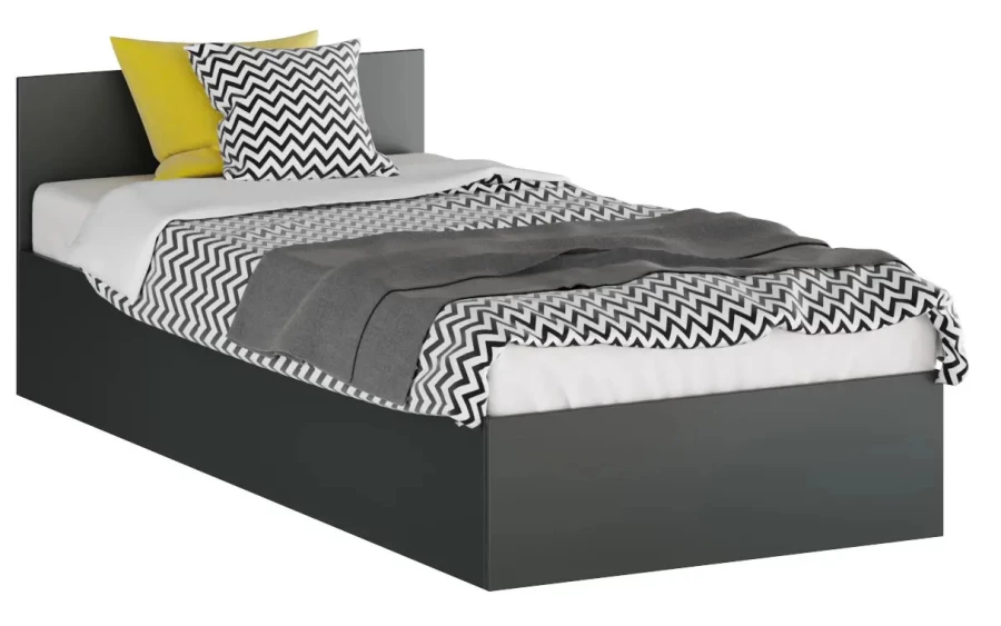 Кровать - аналог IKEA MALM, 203х94 см, графит (изображение №1)