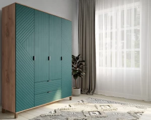 Шкаф распашной 6-ти дверный - аналог IKEA BESTA, 40х200х210 см, аквамарин