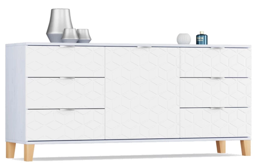 Комод с 7 ящиками - аналог IKEA BESTA, 40х150х70 см, белый глянец (изображение №1)
