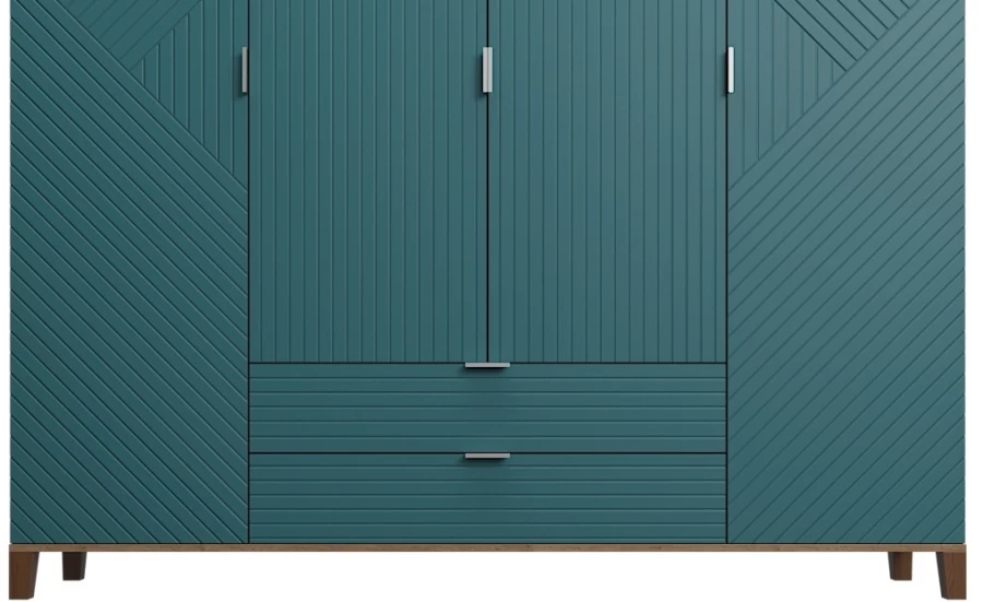 Шкаф распашной 6-ти дверный - аналог IKEA BESTA, 40х200х210 см, аквамарин (изображение №3)