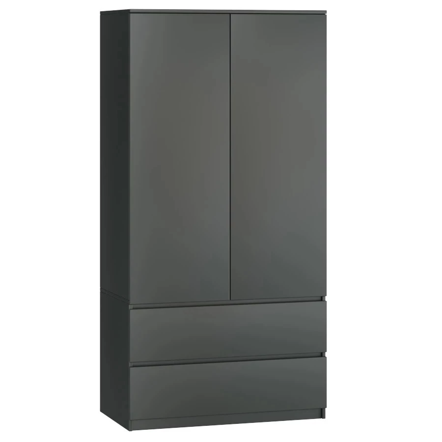 Шкаф распашной - аналог IKEA MALM, 90х180х50 см, графит (изображение №1)