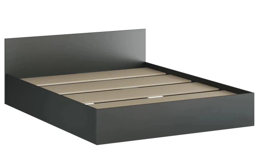 Кровать - аналог IKEA MALM, 203х164 см, графит (изображение №3)