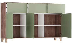 Комод 6-ти дверный - аналог IKEA EKET, 42х170х105 см, фисташка