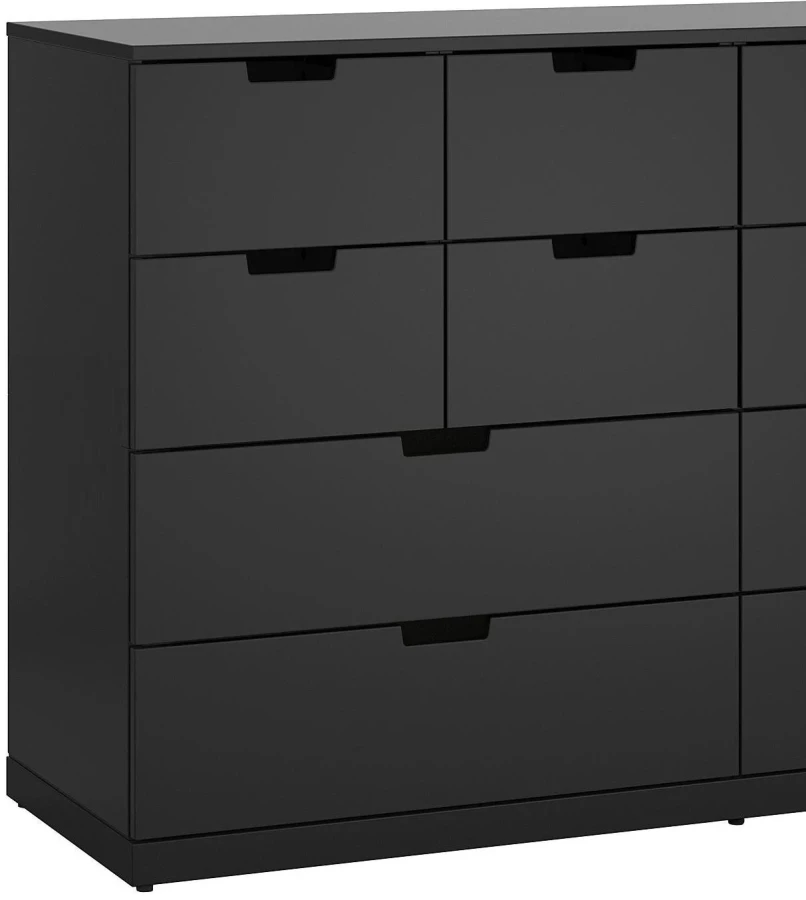 Комод с 12 ящиками - аналог IKEA  NORDLI, 120x90 см, черный (изображение №2)