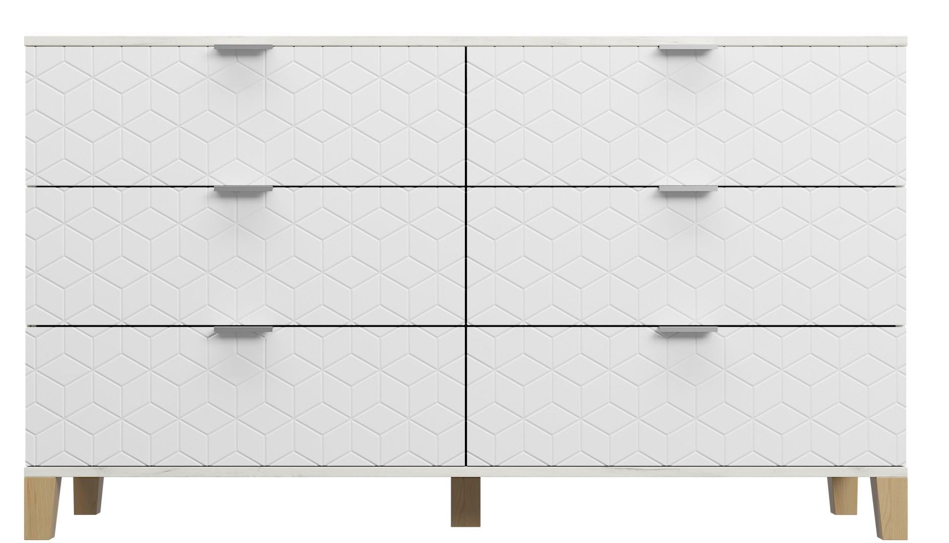 Комод с 6 ящиками - аналог IKEA BESTA, 40х140х80 см, молочный