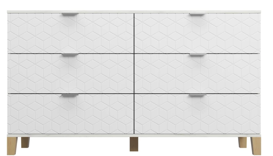 Комод с 6 ящиками - аналог IKEA BESTA, 40х140х80 см, молочный (изображение №1)