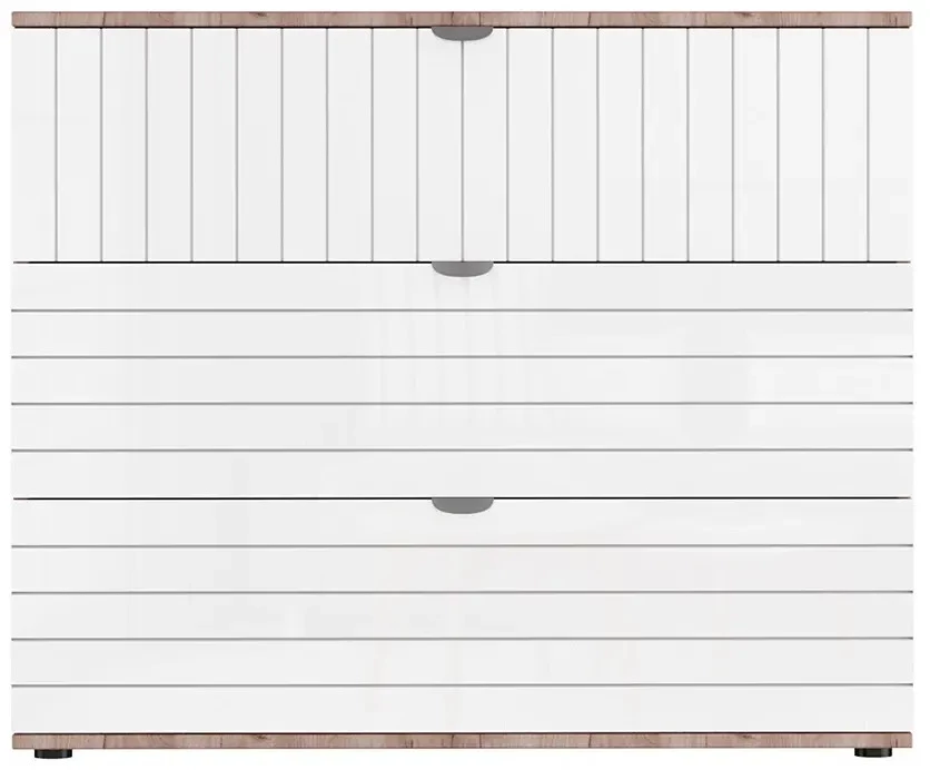 Комод Ксантис Марвин с 4-мя ящиками белый коричневый (изображение №3)