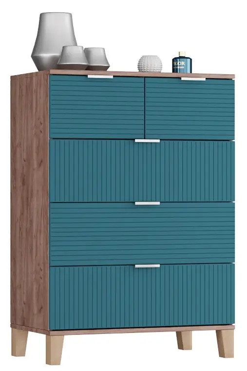 Комод с 5 ящиками - аналог IKEA BESTA, 40х70х100 см, аквамарин