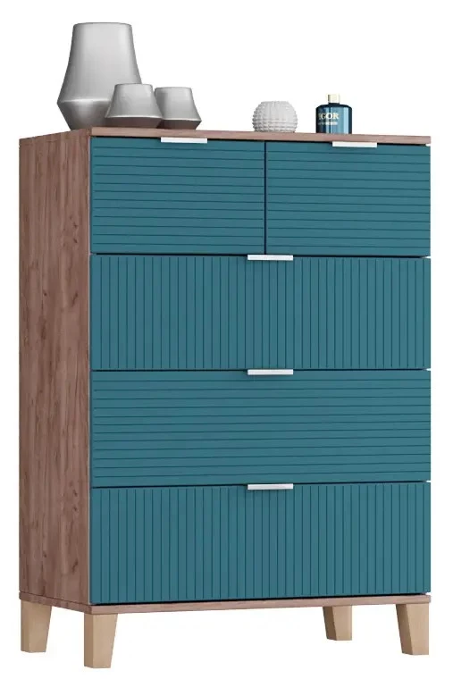 Комод с 5 ящиками - аналог IKEA BESTA, 40х70х100 см, аквамарин (изображение №1)