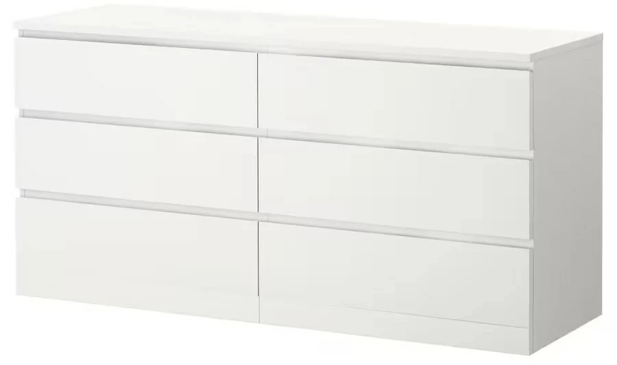Комод с 6 ящиками - аналог IKEA MALM, 45x110 см, белый (изображение №2)