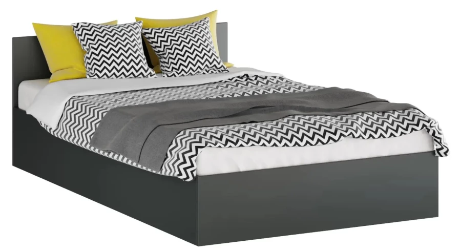 Кровать  - аналог IKEA MALM, 120х200 см, графит (изображение №1)