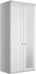 Шкаф распашной 2-х дверный с зеркалом - аналог IKEA BRIMNES, 50х80х220 см, белый