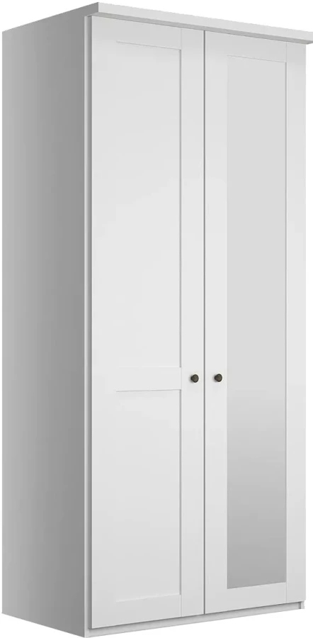 Шкаф распашной 2-х дверный с зеркалом - аналог IKEA BRIMNES, 50х80х220 см, белый (изображение №1)
