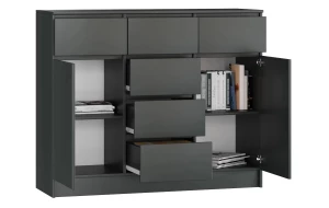 Комод с 6 ящиками - аналог IKEA MALM, 40х120х99 см, графит