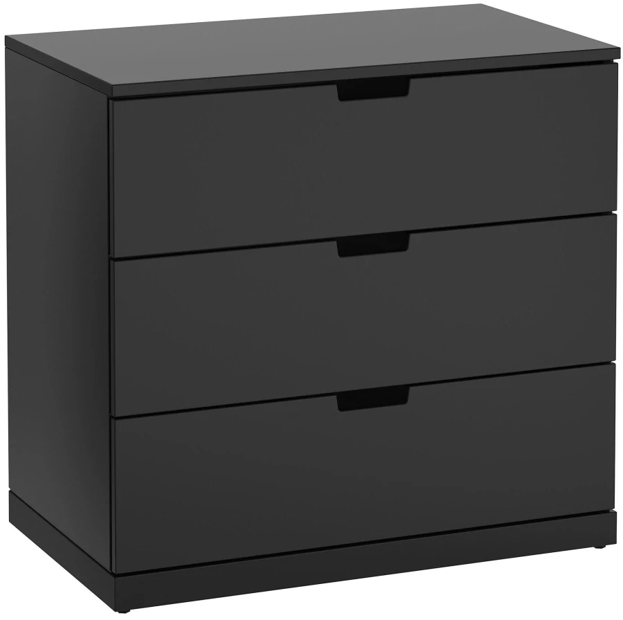 Комод с 3 ящиками - аналог IKEA  NORDLI, 60x70 см, черный (изображение №1)