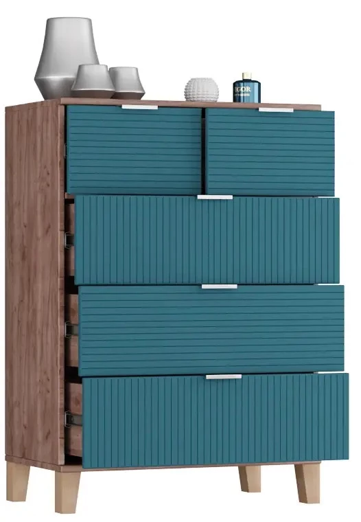 Комод с 5 ящиками - аналог IKEA BESTA, 40х70х100 см, аквамарин (изображение №3)