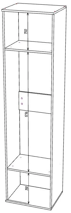 Шкаф 1 дверный - аналог IKEA BESTA, 40х50х210 см, белый (изображение №2)