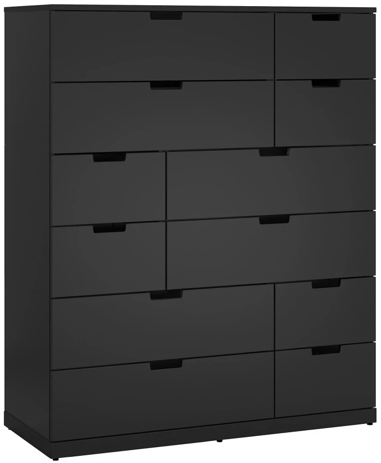 Комод с 12 ящиками - аналог IKEA  NORDLI, 90x130 см, черный (изображение №3)