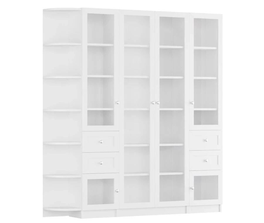 Шкаф книжный Билли-аналог IKEA BILLY/OXBERG 202х190х30,белый (изображение №2)