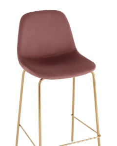 Второе фото. Стул барный Валенсия SN велюр пыльно-розовый золотые ножки