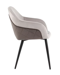 Второе фото. Стул Новел New велюр светло-серый с темно-серой спинкой