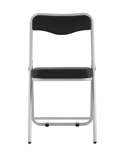 Складной стул Джонни экокожа черный каркас металлик (изображение №3)