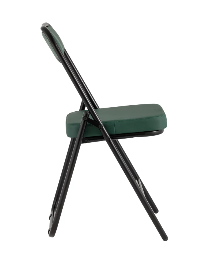 Складной стул Джонни экокожа зелёный каркас черный матовый (изображение №4)