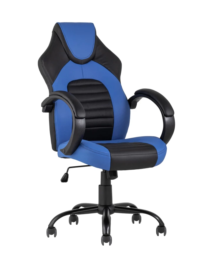 Кресло игровое TopChairs Racer Midi черно-синее (изображение №1)