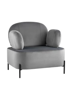 Кресло Кэнди с подлокотниками велюр серый