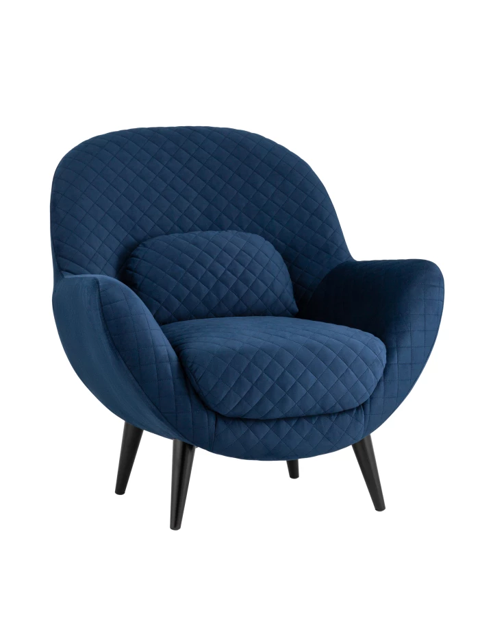 Кресло Карл велюр тёмно-синий (изображение №1)