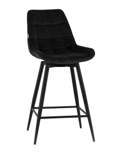 Стул полубарный Флекс с поворотным механизмом велюр черный