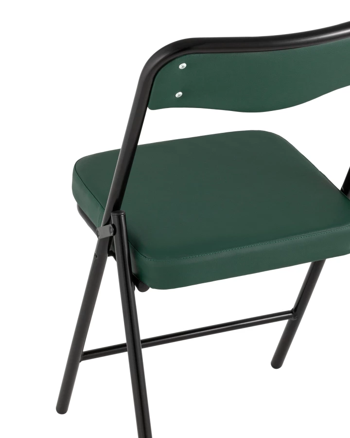 Складной стул Джонни экокожа зелёный каркас черный матовый (изображение №7)