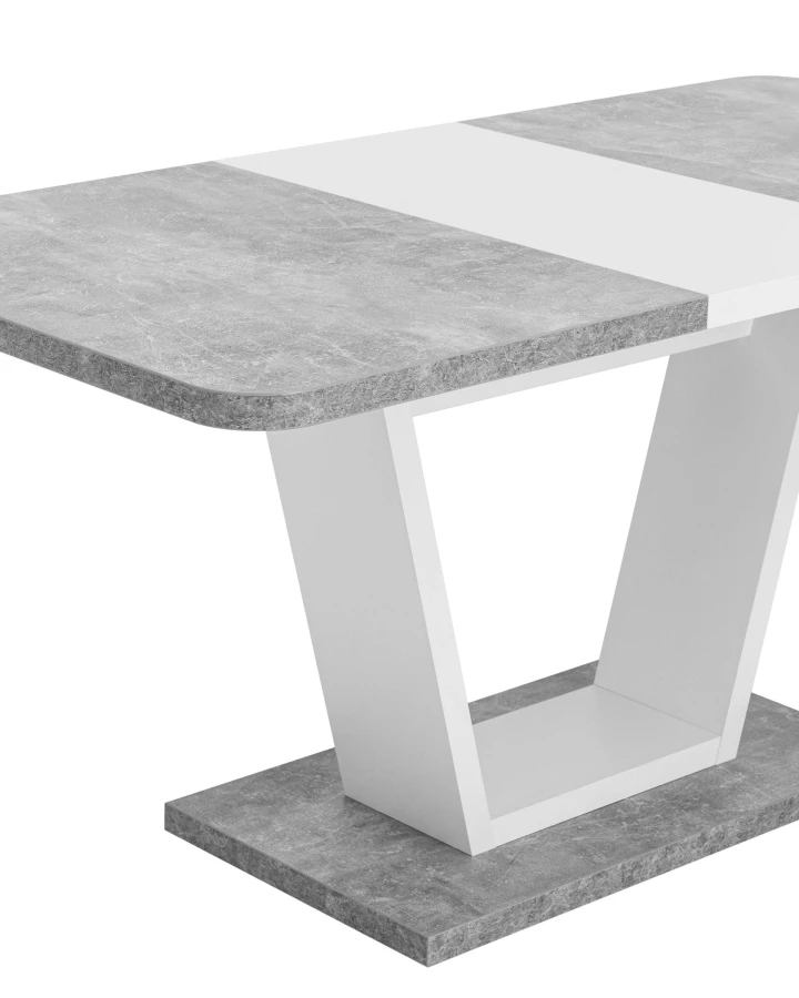 Стол Vector 120-160*80 бетон/белый (изображение №5)