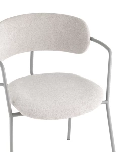 Второе фото. Стул Дженни букле светло-серый каркас серый муар