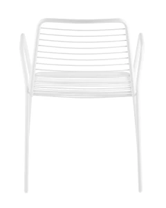 Второе фото. Стул с подлокотниками Дели металл белый