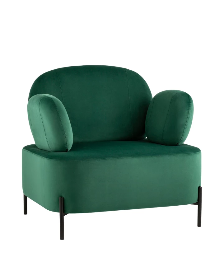 Кресло Кэнди с подлокотниками велюр зелёный (изображение №1)