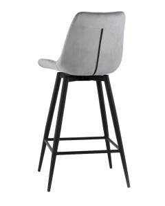Второе фото. Стул барный Флекс с поворотным механизмом велюр велютто серый